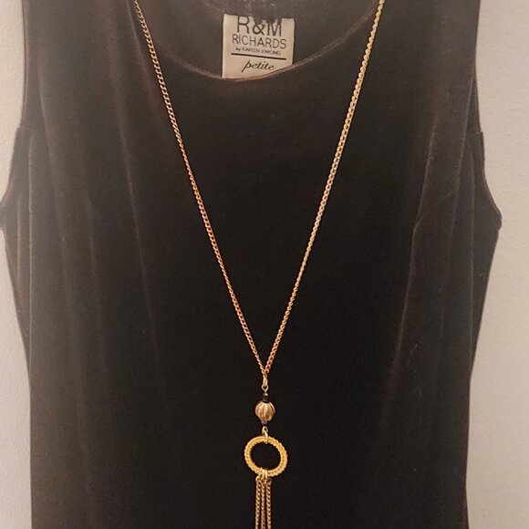 R & M Richards By Karen Wong Black Sleeveless Dress With Necklace Womens 6 - Picture 4 of 4